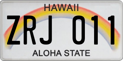 HI license plate ZRJ011