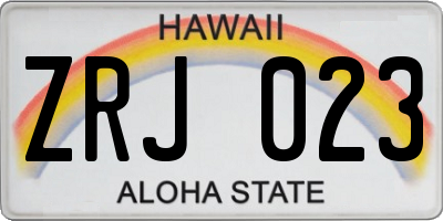 HI license plate ZRJ023