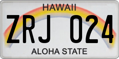 HI license plate ZRJ024