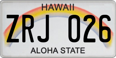 HI license plate ZRJ026
