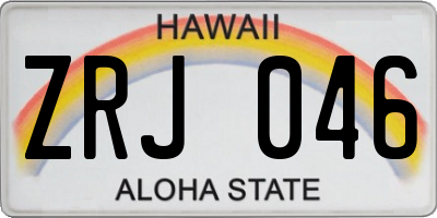 HI license plate ZRJ046