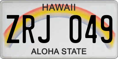 HI license plate ZRJ049