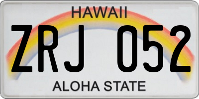 HI license plate ZRJ052