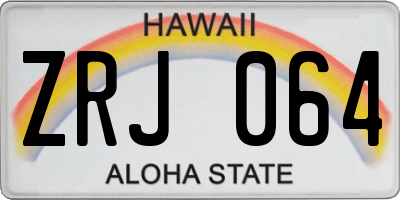 HI license plate ZRJ064
