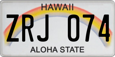 HI license plate ZRJ074