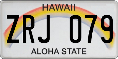 HI license plate ZRJ079