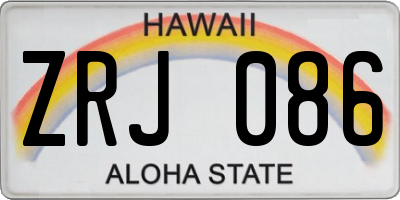 HI license plate ZRJ086