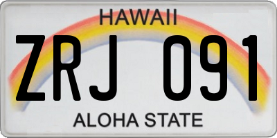 HI license plate ZRJ091