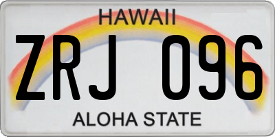 HI license plate ZRJ096