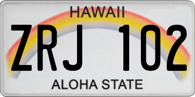 HI license plate ZRJ102