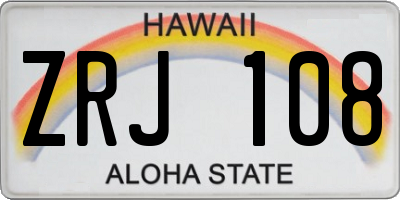 HI license plate ZRJ108