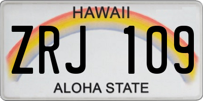 HI license plate ZRJ109