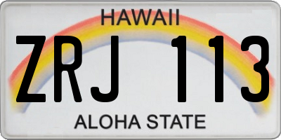 HI license plate ZRJ113