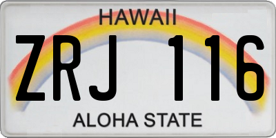 HI license plate ZRJ116