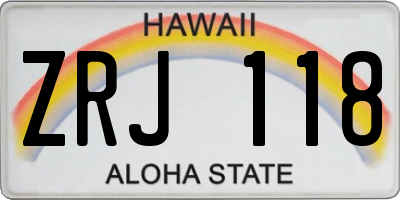 HI license plate ZRJ118