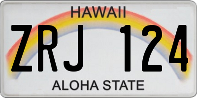 HI license plate ZRJ124