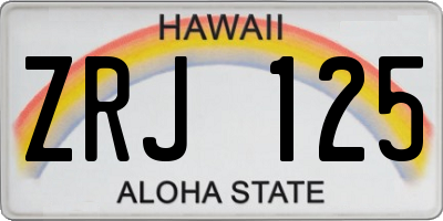 HI license plate ZRJ125