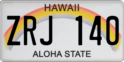 HI license plate ZRJ140