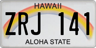 HI license plate ZRJ141