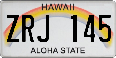 HI license plate ZRJ145