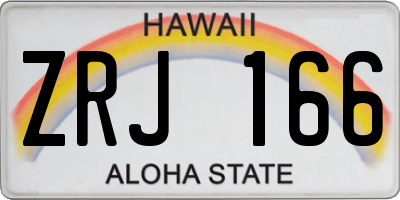 HI license plate ZRJ166