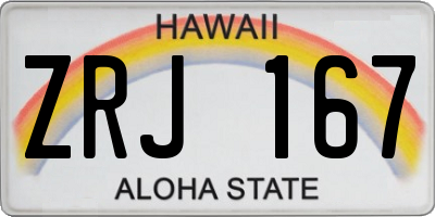 HI license plate ZRJ167