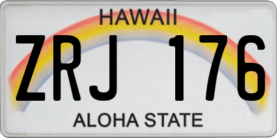 HI license plate ZRJ176