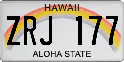 HI license plate ZRJ177