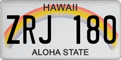 HI license plate ZRJ180