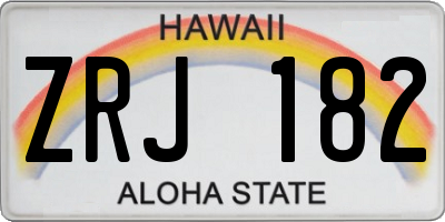 HI license plate ZRJ182