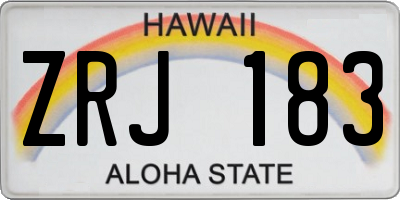 HI license plate ZRJ183