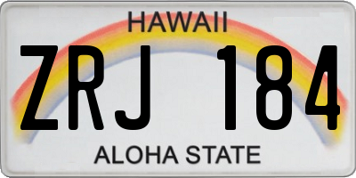 HI license plate ZRJ184