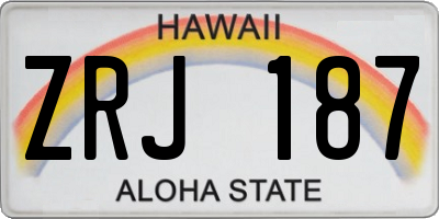 HI license plate ZRJ187
