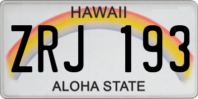 HI license plate ZRJ193