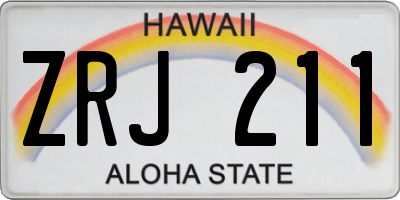 HI license plate ZRJ211