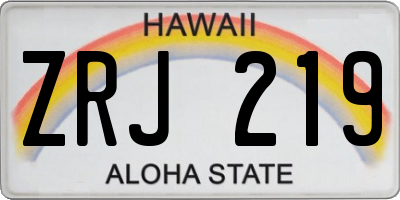 HI license plate ZRJ219