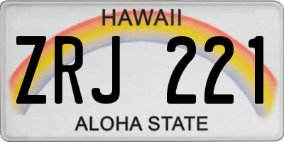 HI license plate ZRJ221