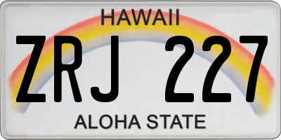 HI license plate ZRJ227