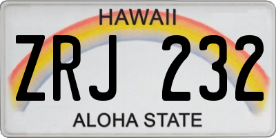 HI license plate ZRJ232