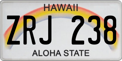 HI license plate ZRJ238