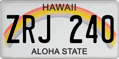 HI license plate ZRJ240
