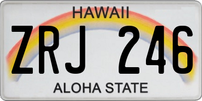 HI license plate ZRJ246