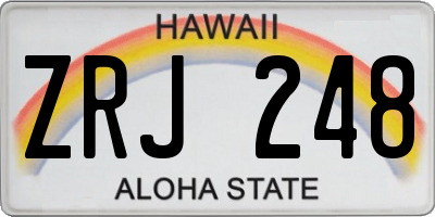 HI license plate ZRJ248