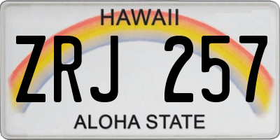 HI license plate ZRJ257