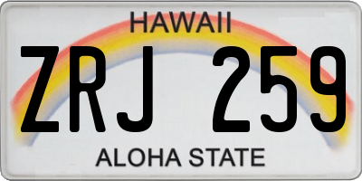 HI license plate ZRJ259