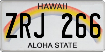 HI license plate ZRJ266