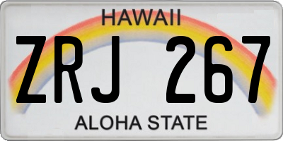 HI license plate ZRJ267