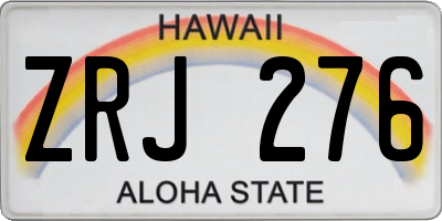 HI license plate ZRJ276