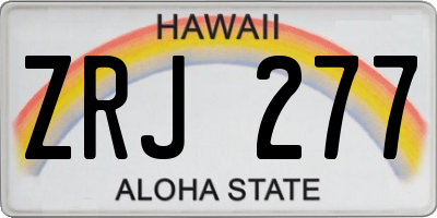 HI license plate ZRJ277