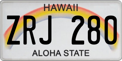 HI license plate ZRJ280